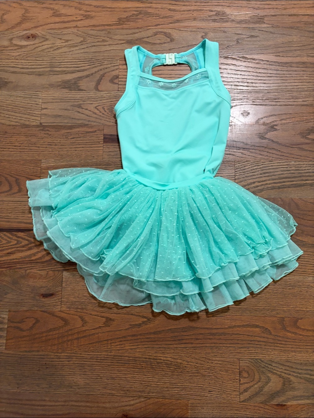 Girls' Aqua Tulle Ballet Tutu Dress - Sleeveless Dance Costume size 6 years EUC